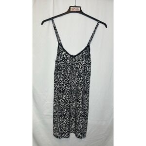 Delta Burke Women's Size 1X Black & White Animal Print Babydoll Gown and Robe